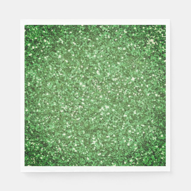 St. Patrick's Day strahlt grünes Glitzer Serviette (Vorderseite)