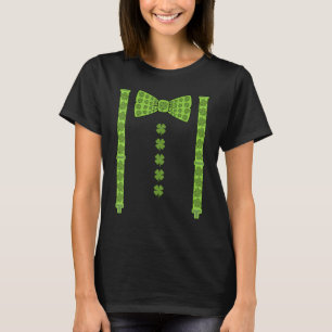 St Patricks Day Suspenders C Kleeblatt Bow Krawatt T-Shirt