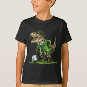 St Patricks Day T Rex Fußball Dinosaurier St Patri T-Shirt