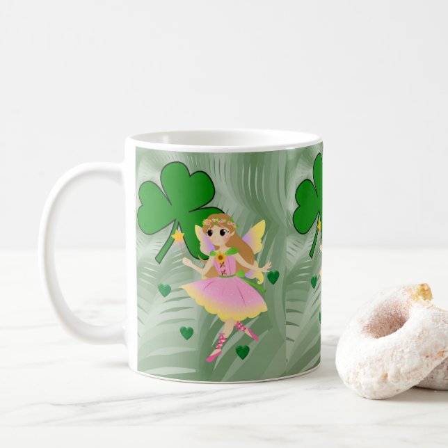 St. Patrick's Day Tasse Fairy (Mit Donut)