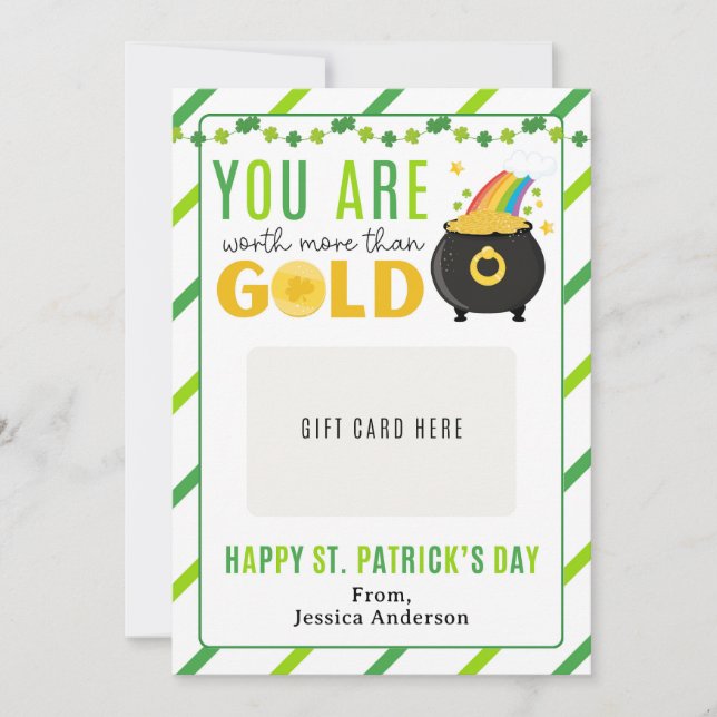 St. Patrick's Day Teacher Appreciation Gift Card Einladung (Vorderseite)