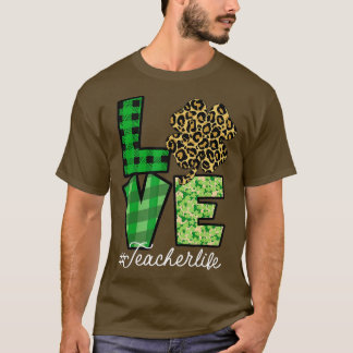 St Patricks Day Teacher Liebe Leopard Kleeblatt Lu T-Shirt