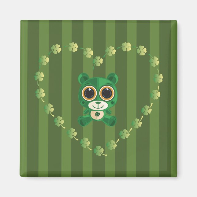 St. Patrick's Day Teddy Bear Magnet (Vorne)