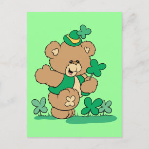St. Patrick's Day Teddy Bear Postkarte