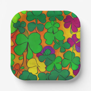 St. Patrick's Day Teller mit Kleeblättern