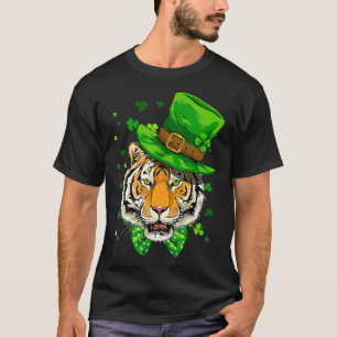 St Patricks Day Tiger Kleeblatt Tiger Lover Irish T-Shirt