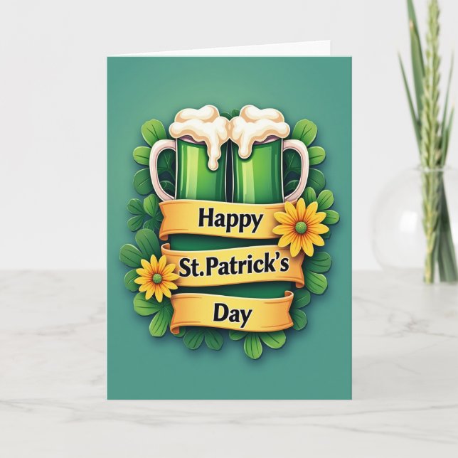 St. Patricks Day Toast Karte (Vorderseite)