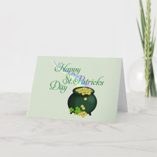 St. Patrick's Day Topf aus Gold und Regenbogen Karte