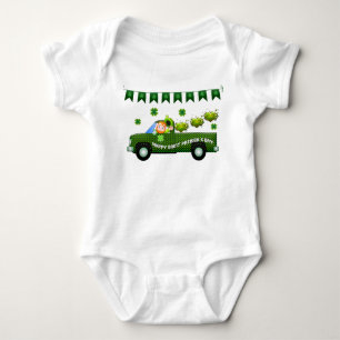 St Patrick's Day Truck Baby Strampler