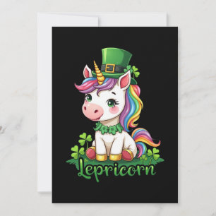 St Patricks Day Unicorn Niedliches St. Pattys Girl Einladung