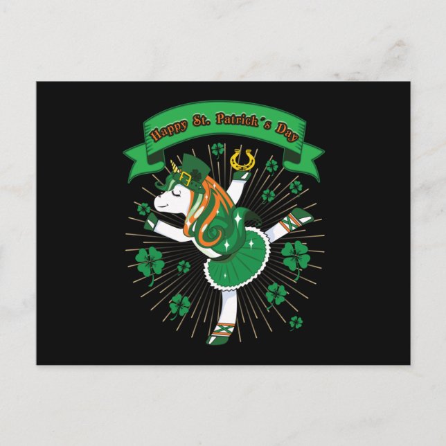 St. Patrick's Day Unicorn - Saint Patrick's Day - Postkarte (Vorderseite)