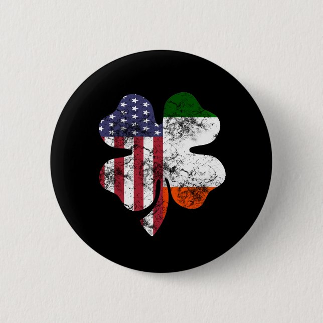 ST. Patrick's day US and ireland Flag Button (Vorderseite)