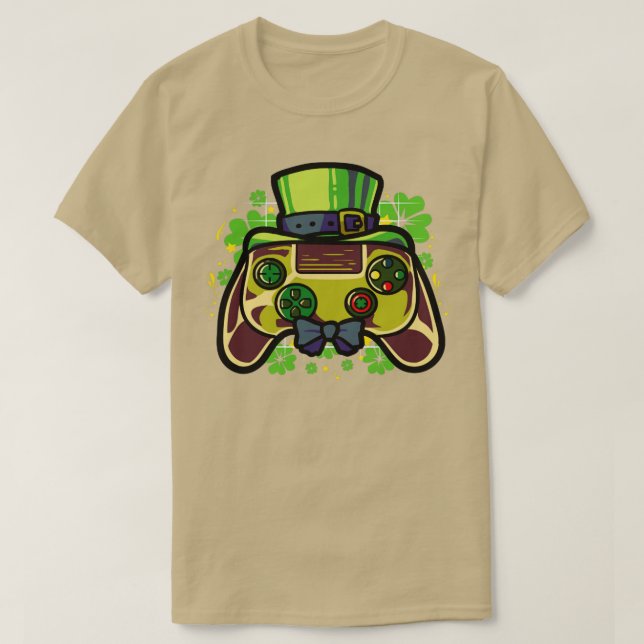 St Patricks Day Video Game Controller Irish Gamer1 T-Shirt (Design vorne)