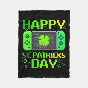 St Patrick's Day Video Game Gamer Kleeblatt Boys M Fleecedecke