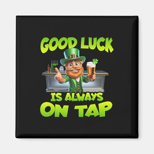 St Patricks Day Viel Glück ist immer auf Gestochen Magnet (Vorne)