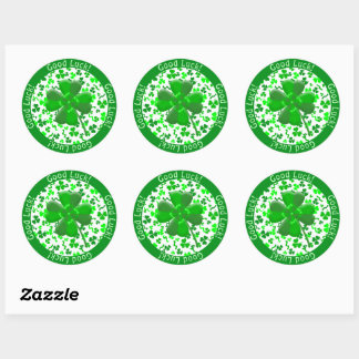 St. Patrick's Day Viel Glück Kleeblatt Personalisi Runder Aufkleber