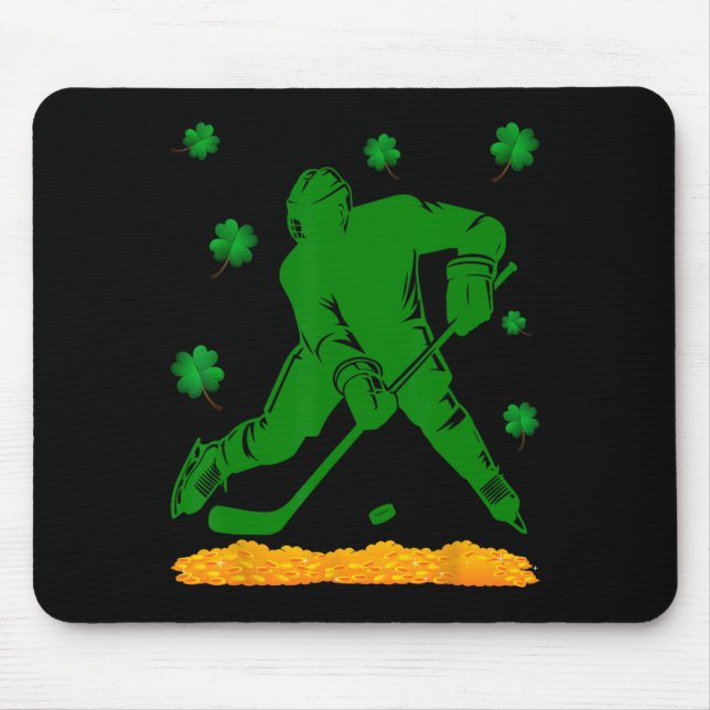 St. Patricks Day Vierblattklee - Glücklicher Hocke Mousepad (Vorne)