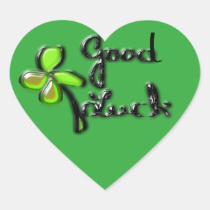 St. Patrick's Day ‎ vierblättriges Kleeblatt Herz-Aufkleber