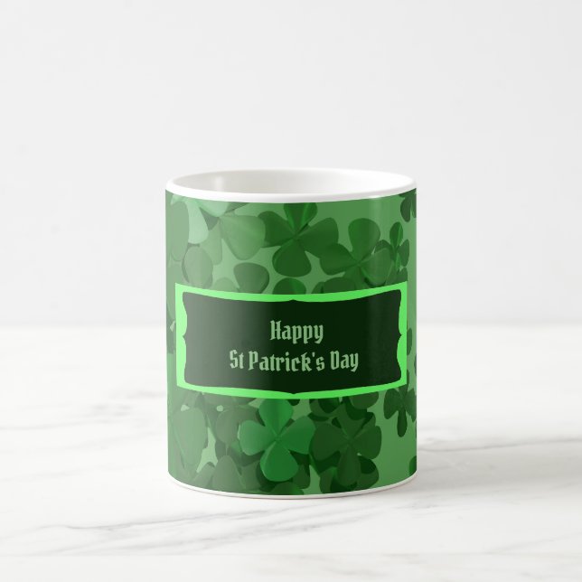 St. Patrick's Day ‎ vierblättriges Kleeblatt Kaffeetasse (Mittel)