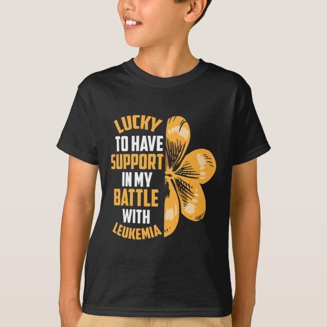 St Patricks Day Vierblättriges Kleeblatt Leukämie  T-Shirt (Vorderseite)