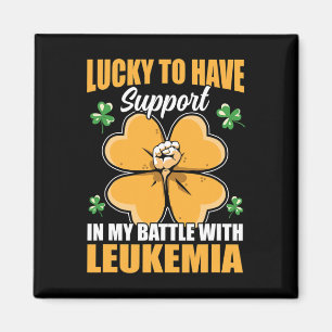 St Patricks Day Vierblättriges Kleeblatt Leukemia Magnet