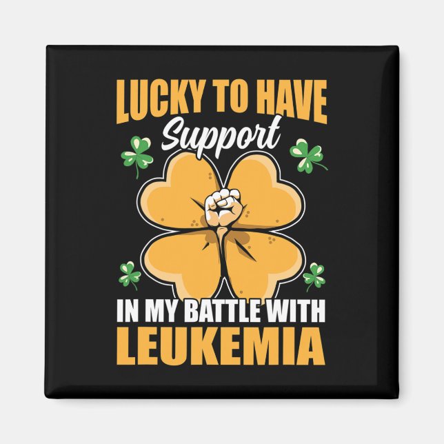 St Patricks Day Vierblättriges Kleeblatt Leukemia  Magnet (Vorne)