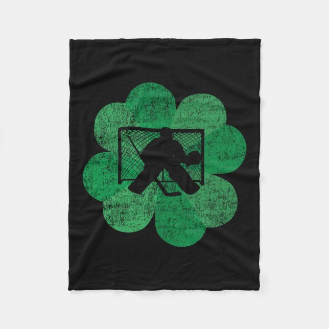 St Patricks Day Vierblättriges Kleeblatt - Lucky H Fleecedecke (Vorderseite)