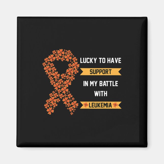 St Patricks Day Vierblättriges Kleeblatt Orange Le Magnet (Vorne)