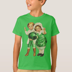 St. Patrick's Day Vintag Kids Boys Green T Shirt