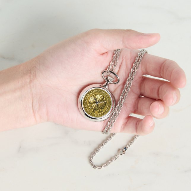 St. Patrick's Day Vintage Goldmünze Armbanduhr (Hand)