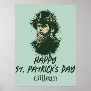 St. Patrick's Day vintage Shamrock personalize Poster