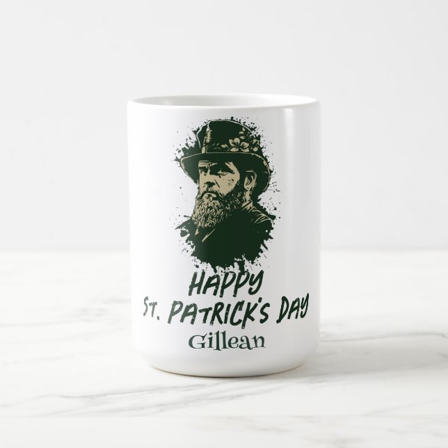 St. Patrick's Day Vintages Kleeblatt personalisier Kaffeetasse (Mittel)