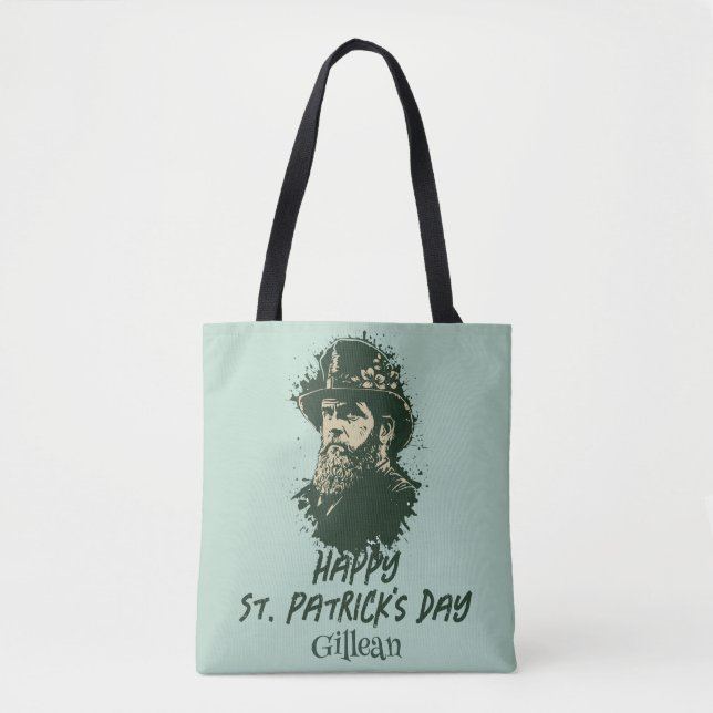 St. Patrick's Day Vintages Kleeblatt personalisier Tasche (Vorderseite)