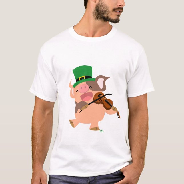 St Patrick's Day Violinist Schweinefleisch T - Shi T-Shirt (Vorderseite)