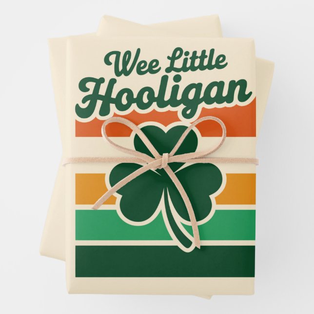 St Patricks Day Wee Little Hooligan Funny Geschenkpapier Set (Beispiel)