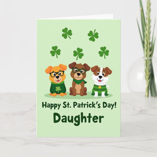 St. Patricks Day Welpen Karte (Vorderseite)
