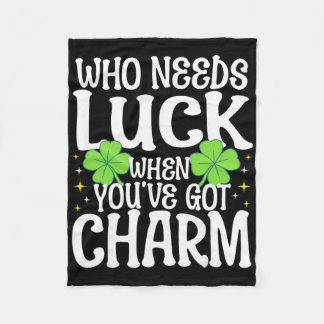 St Patricks Day Wen braucht man Glück wenn man Cha Fleecedecke