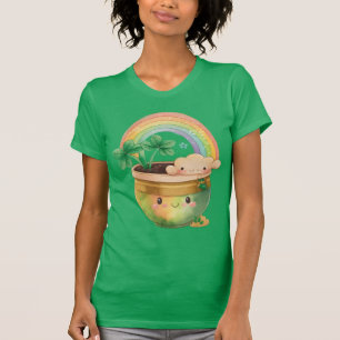 St. Patrick's Day Whimsical Rainbow & Clover T-Shirt