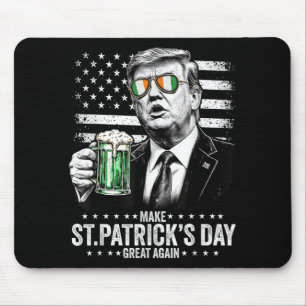 St Patricks Day wieder groß, amerikanische Flagge Mousepad
