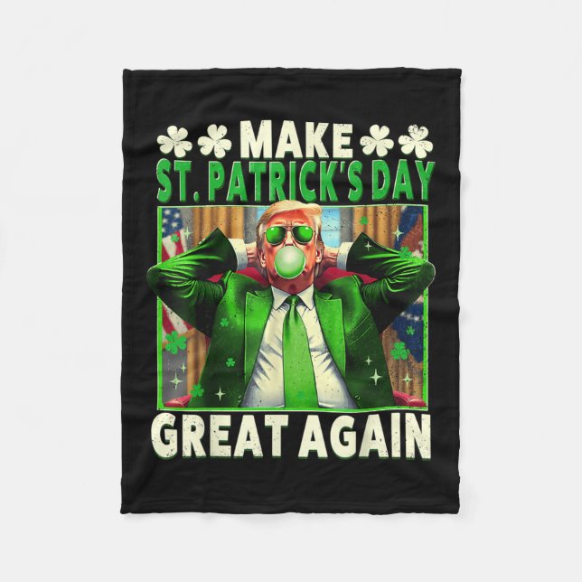 St Patricks Day wieder groß, Funny Trump Men W Fleecedecke (Vorderseite)