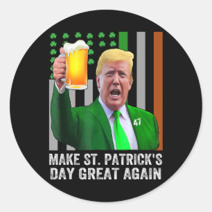 St. Patrick's Day wieder großartig Flag Funny mach Runder Aufkleber