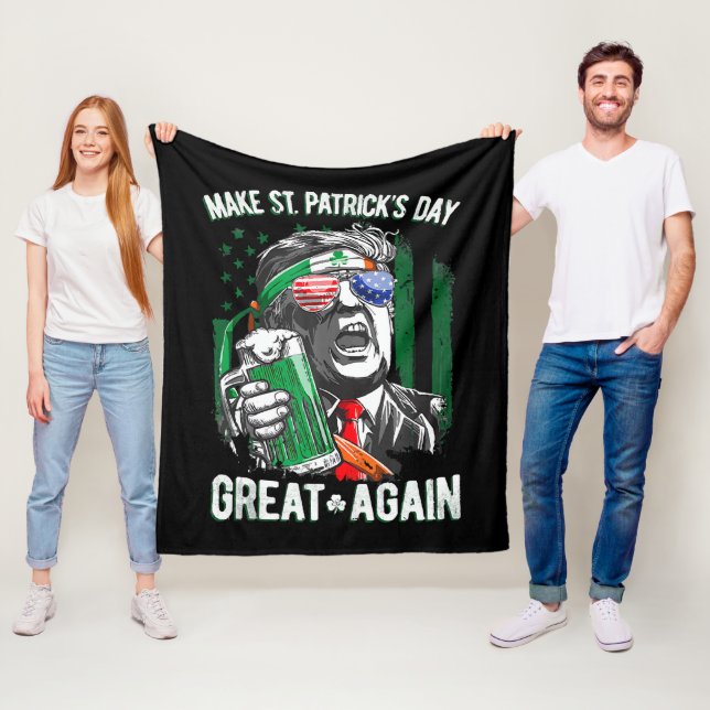 St. Patrick's Day wieder großartig Funny Trump Fleecedecke (Beispiel)