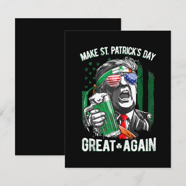 St. Patrick's Day wieder großartig Funny Trump Mitteilungskarte (Vorne/Hinten)
