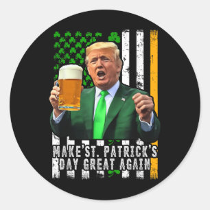 St Patricks Day wieder großartig Irish American Runder Aufkleber