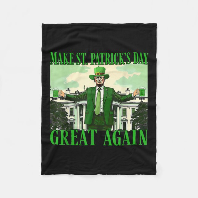 St. Patricks Day wieder großartig Trump Fleecedecke (Vorderseite)