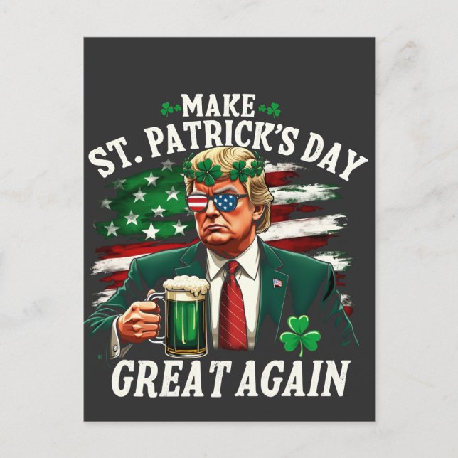 St. Patrick's Day wieder großartig Trump Postkarte (Vorderseite)