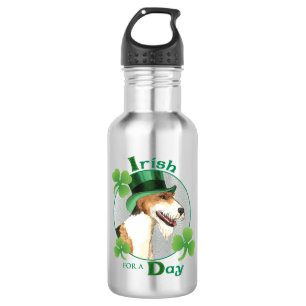 St. Patrick's Day Wire Fox Terrier Edelstahlflasche