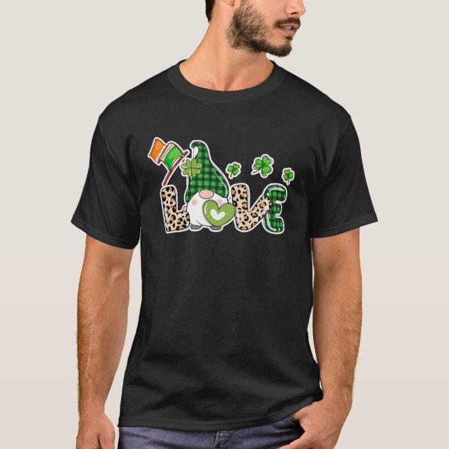St Patricks Day Women with Leopard Liebe T-Shirt (Vorderseite)