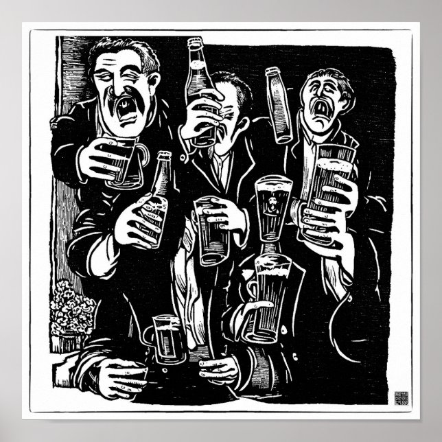 St Patrick's Day Woodblock Print Poster (Vorne)