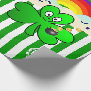 St. Patrick's Day Wrapping Paper Clover Geschenkpapier